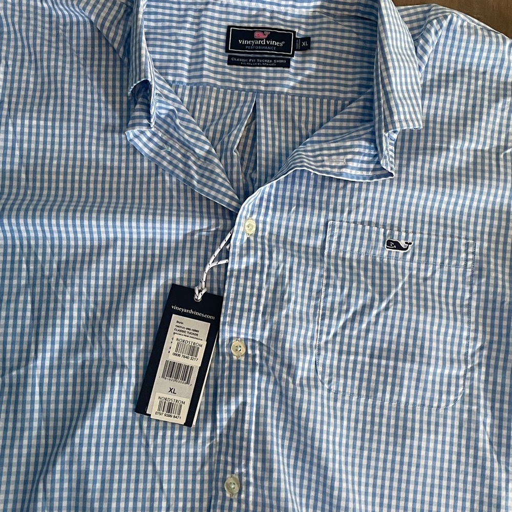 NWT Vineyard Vines Light Blue gingham
